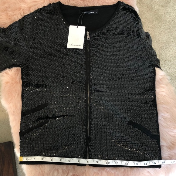Black Sequin Cardigan Sweater - Picture 5 of 7